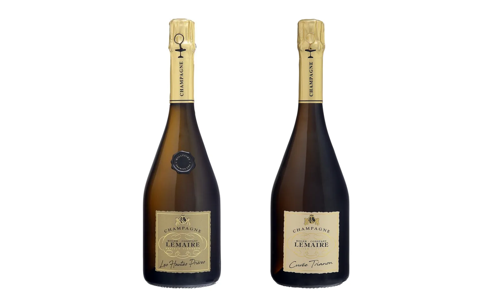 Les cuvées Les Hautes-Prières et Trianon du Champagne Roger-Constant Lemaire