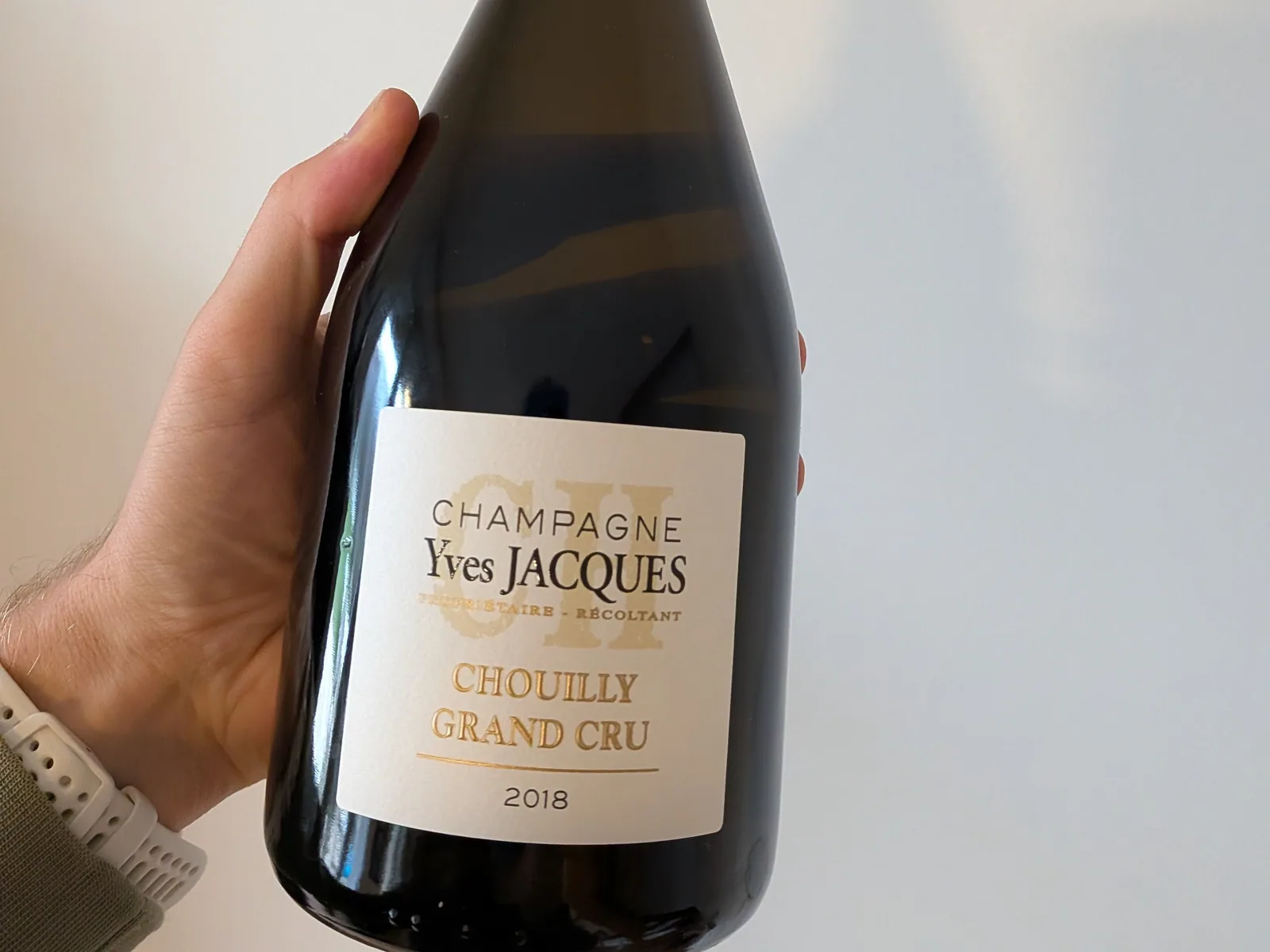 La bouteille du Chouilly Grand Cru 2018 du Champagne Yves Jacques